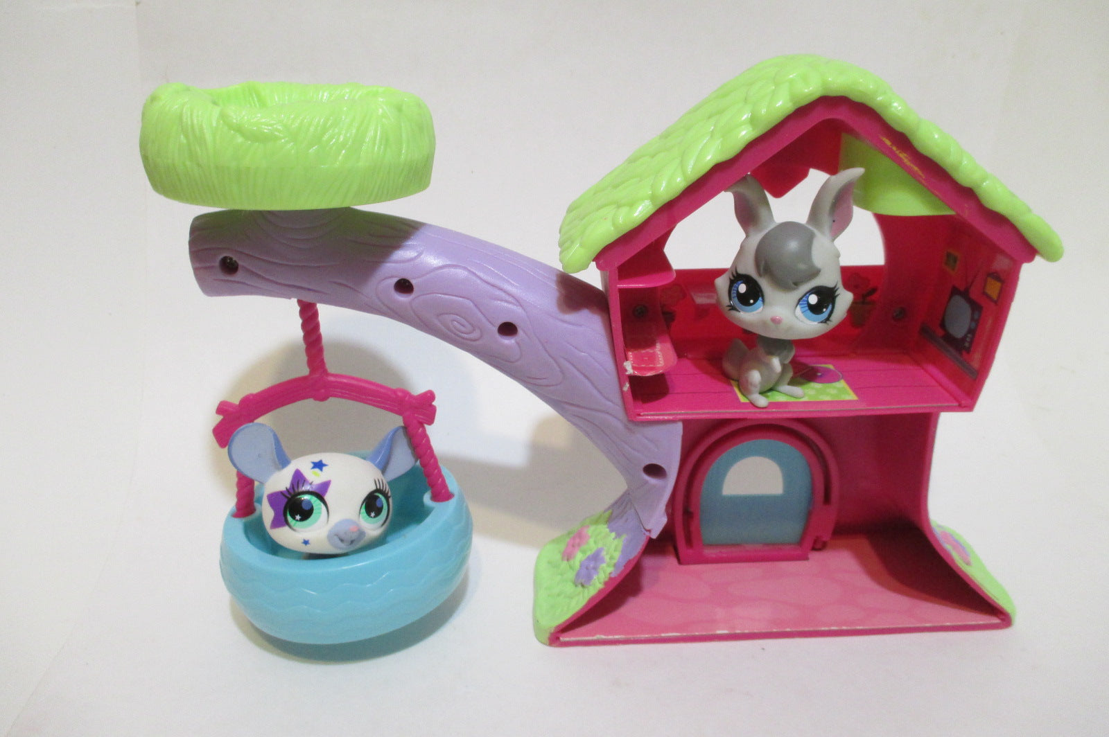 Littlest Pet Shop Treehouse Playset with 2 Mouse Bunny Pets Authentic ...